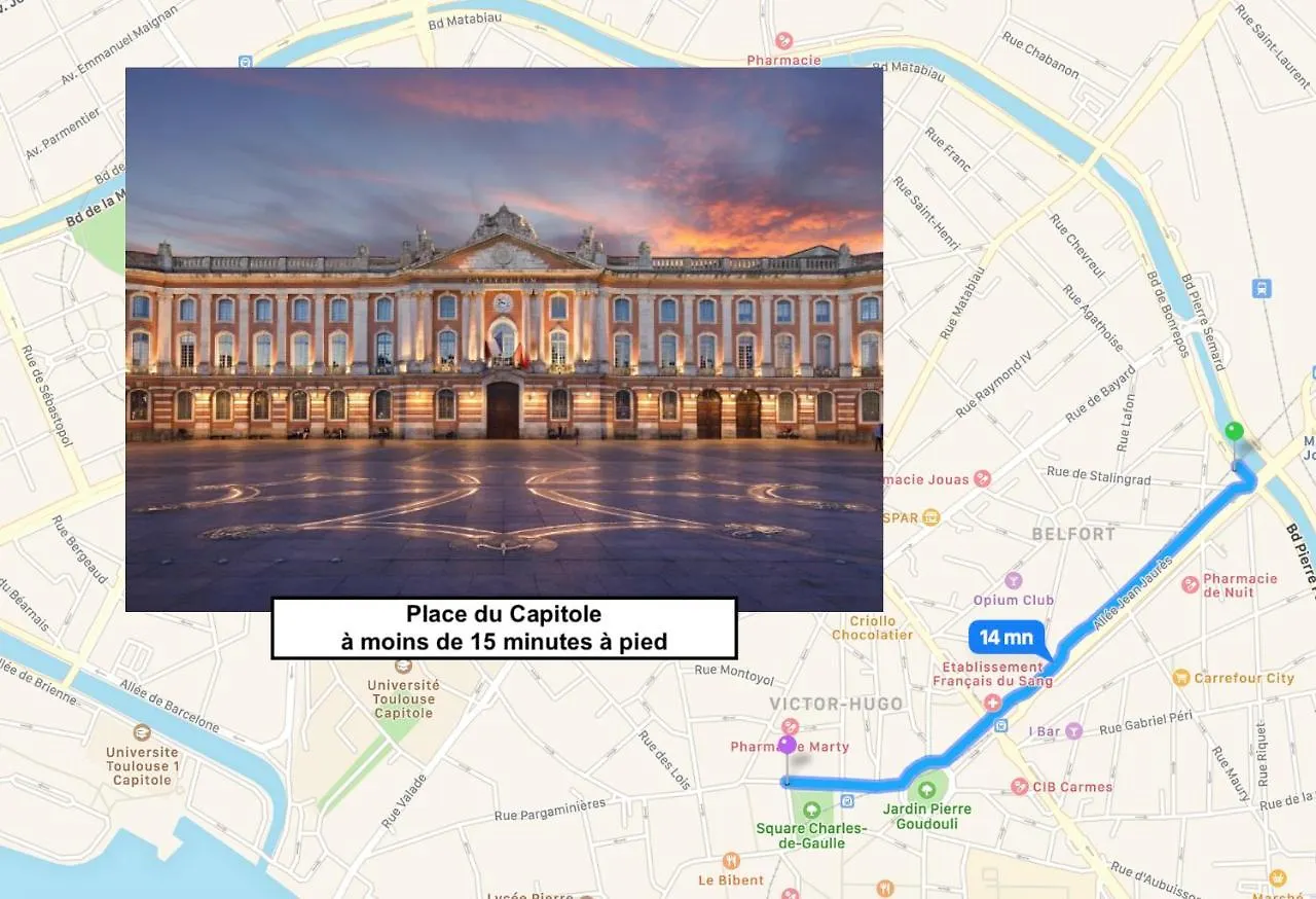 Le Bonrepos - Appartement 2 Chambres Clim & Parking Toulouse 0*,  France